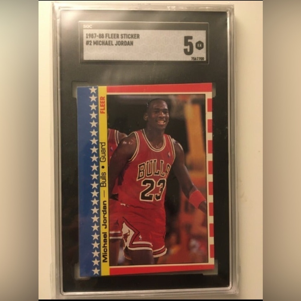 1987 Fleer Michael Jordan Sticker #2 SGC 5